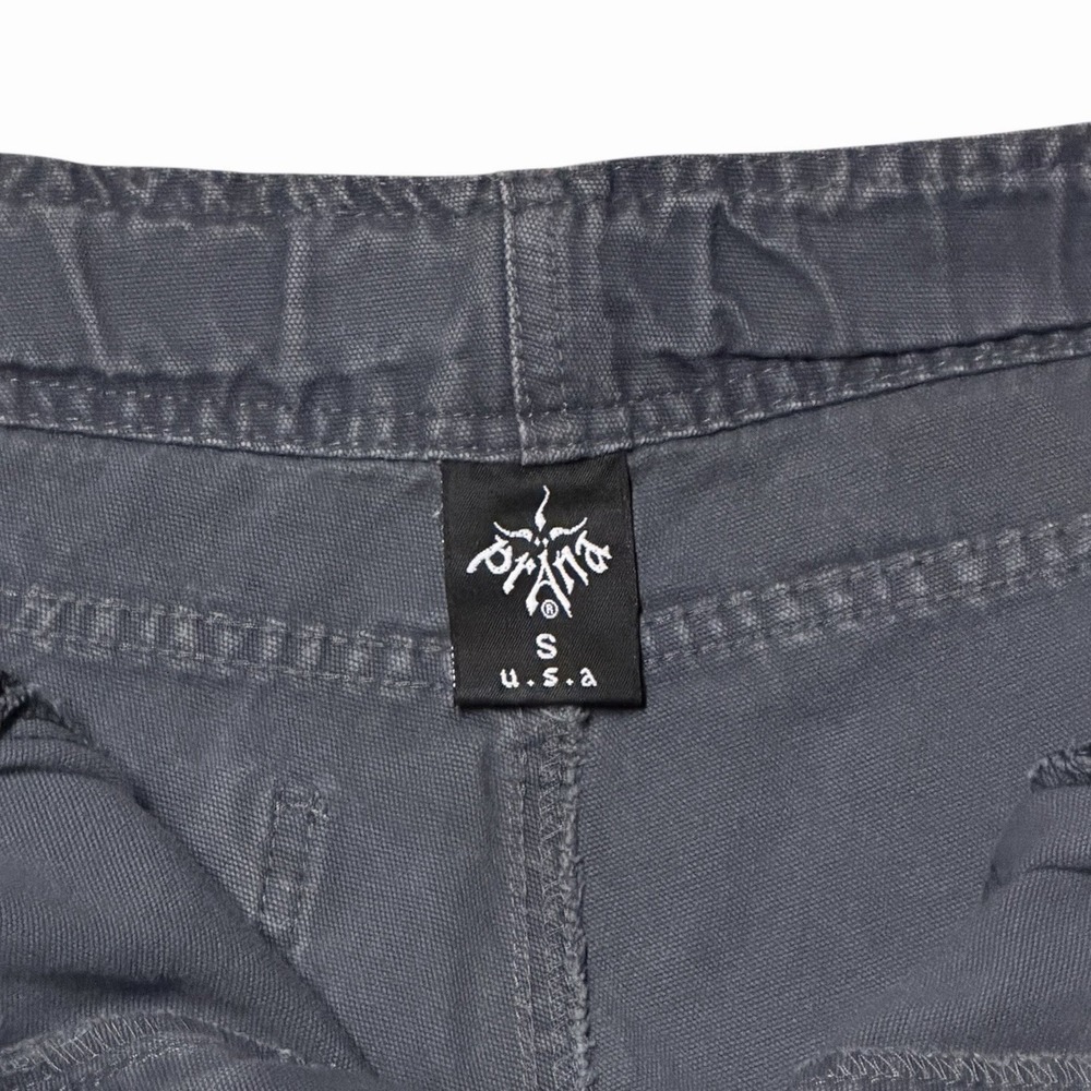 Vintage Prana Pants Mens Small Belted Climbing Gray Canvas USA Made Gorpcore - Picture 4 of 9